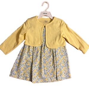 Little Me Little Girl Dress & Matching Cardigan